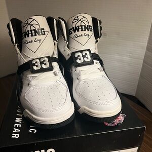 Patrick Ewing /33 /Hi Kids White and Black Basketball Sneakers